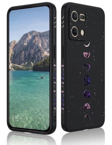 Case Compatible with OPPO Reno 7 (4G) / 8 (4G) - Ultra HD Long Lasting UV Printing Design on Back and Sides - Matte Surface Anti-Fingerprint (Moon Phase) Cellular phone case