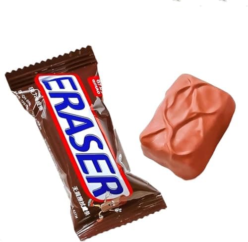 2 Pieces 3D Chocolate Rubber Eraser | Non-toxic rubber, 35x25mm, for school and party, realistic design, suitable for kids
