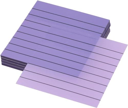 UCRAVO 50 Sheets Transparent Sticky Notes with Lines,1 Pad Lined Translucent Sticky Notes Lined Self Sticky Notes Waterproof PET Markers Notes Pad Clear for Aesthetic School Office Supplies (Purple)