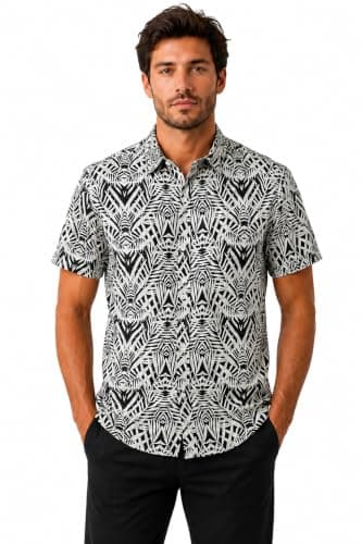Palm Pattern Short Sleeves Shirt – Black | Shirt