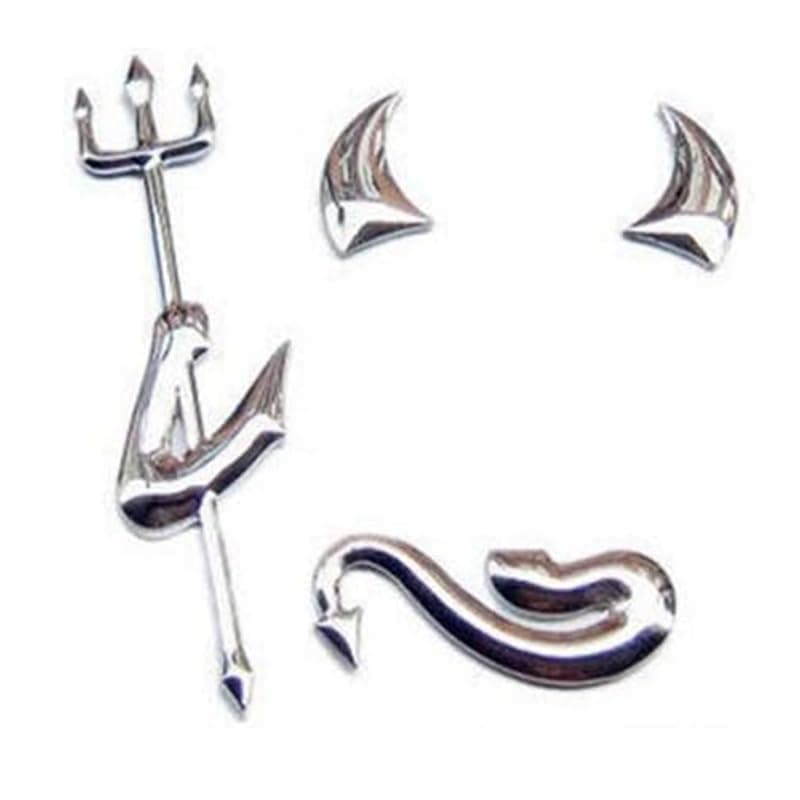 KaberTrade Car Sticker - Demon Car Logo Stickers Decal Paper Car Sticker Decoration Car Logo Decoration Universal Fit for All Cars (Silver,Code:10369)