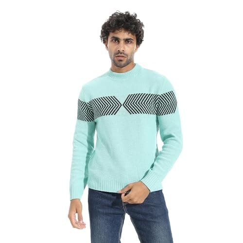 CAESAR - سيزر Mens Men'sWool Pullover with chest design Men'sWool Pullover with chest design Sweater
