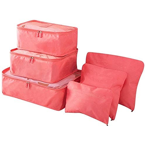 Packing Cubes 6 Set, Travel Storage Bags Multifunctional Clothing Sorting Packages, Travel Packing Pouches, Luggage Organizer Pouch, Shoe Bags Assorted Colors