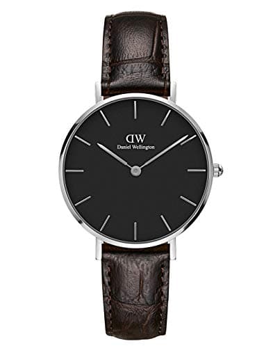 Daniel Wellington Watch Unisex , Japanese Quartz Movement, Analog Display, Black Leather Strap-DW00100182