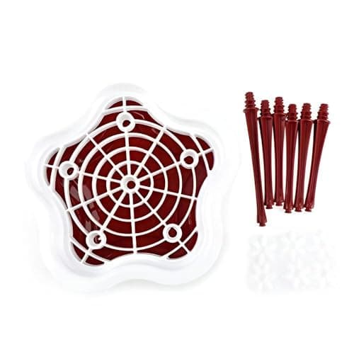 Cup Drying Rack - Efficiently store and organize your drinkware with this stylish plum blossom design drying rack featuring a draining tray for moisture collection, ideal for up to 6 cups. (Red)