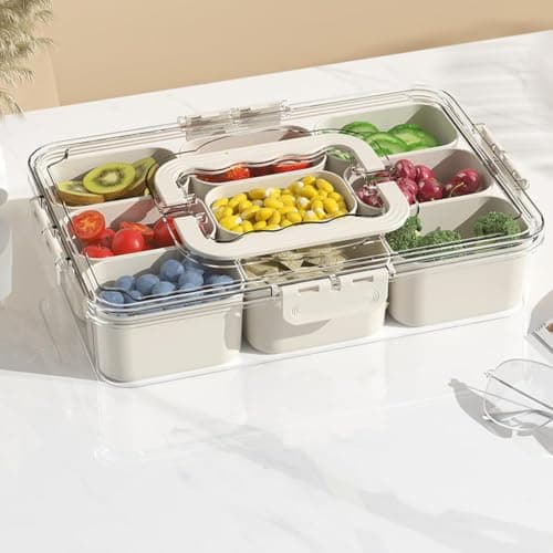 7-Piece Plastic Storage Set with Locking Lids and Handles for Food & Snacks Food storage container