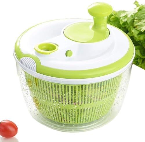 Manual Salad Spinner and Vegetable Dryer 28cm Diameter Large Capacity Healthy Plastic Bowl for Washing and Drying Leafy Greens Fruits and Veggies Food strainer