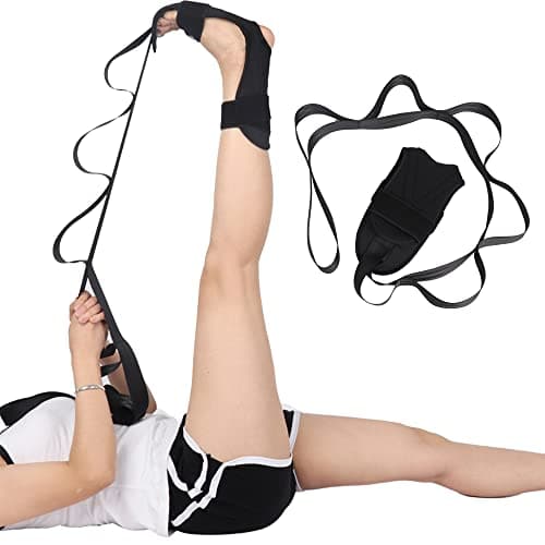 Komzer Foot and Calf Stretcher for Plantar Fasciitis, Achilles Tendonitis, Heel Spurs, Drop Foot. Yoga Stretching Strap for Leg, Thigh and Hamstring Exercise strap