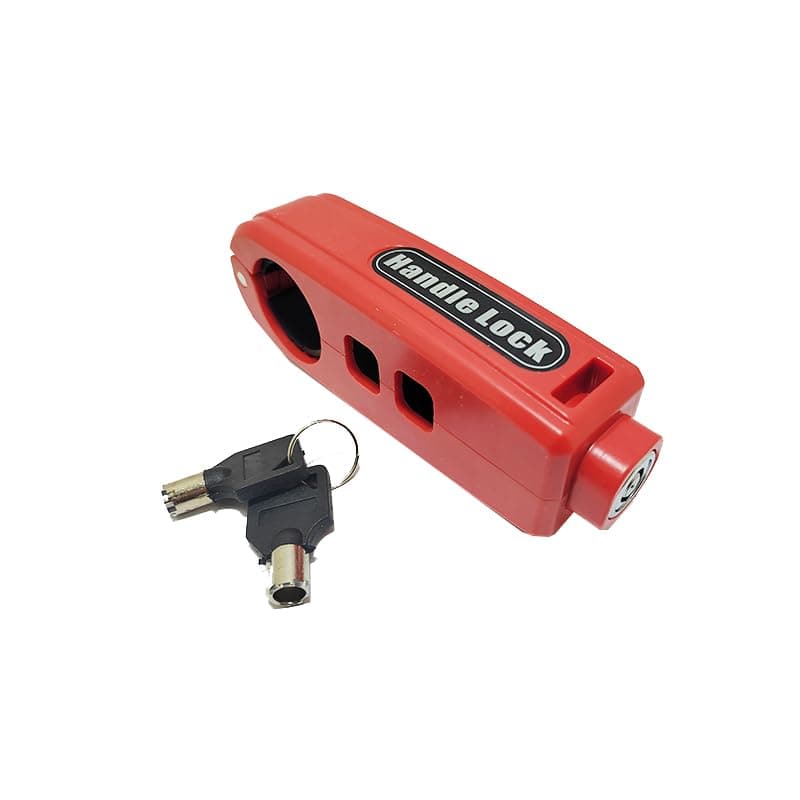 KaberTrade KaberTrade Heavy Duty Plastic Motorcycle Handlebar Lock with Lever Anti-Theft Protection with 2 Keys for Bike and Scooter (Red Code:10287)