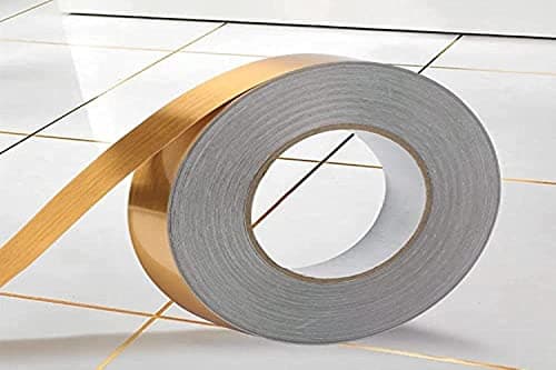 Juliyeh YGDE-2710-P15F Ceramic Tiles/Ceiling Trim Self-Adhesive Floor Tape, Waterproof Decorative Tape, Update Thickened (Gold, 2 cm x 50 m)