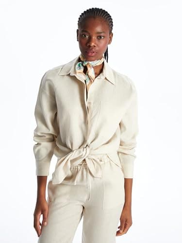 LC WAIKIKI Woman Oversize 100% Linen Women's Shirt