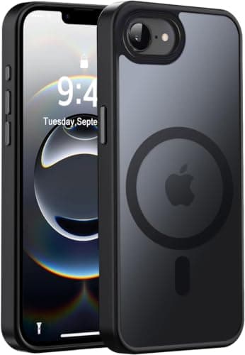 Case Cover Translucent Matte Slim Shockproof Magnetic Phone Case (Compatible with iphone 16E) Women Men Girl Boy Protective Cover (Black) Cellular phone case