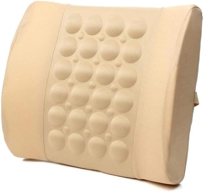 Car Seat Support Cushion Comfortable Back Support Cushion Pain Relief Adjustment Lumbar Support (1 Piece) Beige