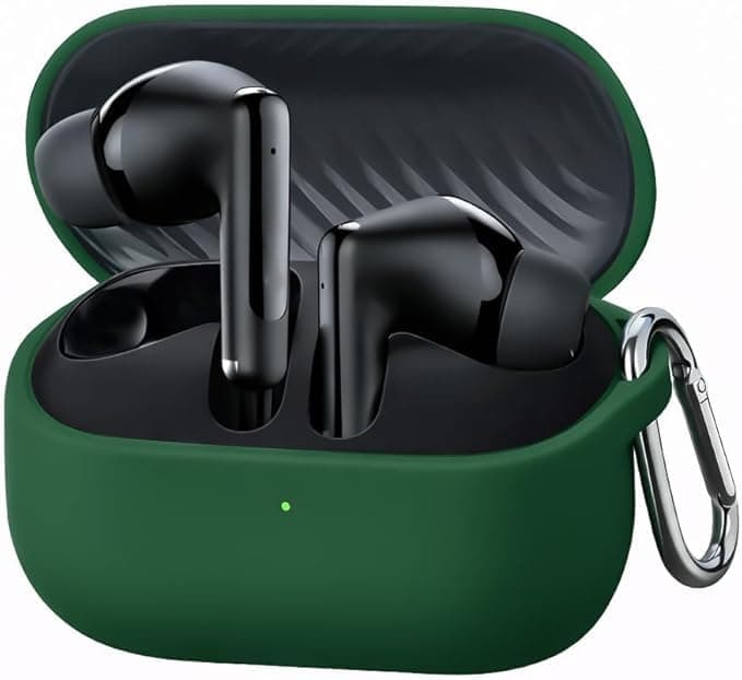 Silicone Case with keychain for Oraimo FreePods Neo (OTW-323), Evergreen Color Portable electronic device cover