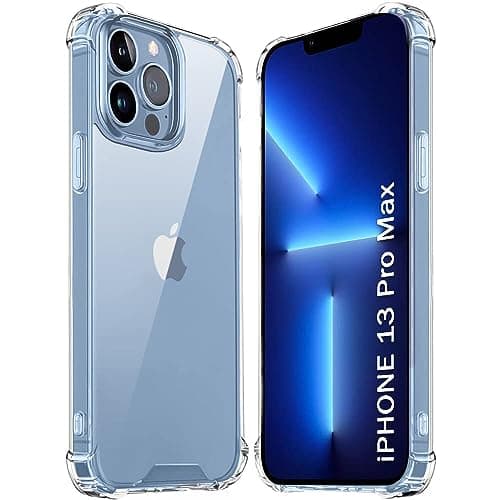 Case for iPhone 13 Pro Max Cover Clear Back Air Cushion Transparent Soft Silicone Shockproof Anti-Scratch Protective Bumper Shell Corner for iPhone 13 Pro Max by Emodil ® (Clear) Cellular phone case