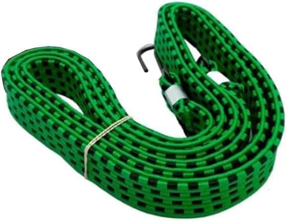 KaberTrade KaberTrade Elastic Elastic Rope with Hooks for Fastening Luggage Cargo Motorcycles, Bikes and Cars (Green, 1 Piece, Length 140cm Code:5054)