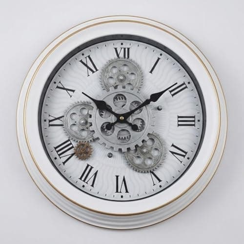 Classic 3D Mechanical Gear Wall Clock Wall Clock for Living Rooms Offices Decor Large and Small (Small, White, CLK0002)