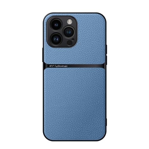 Case For(Compatible With iphone 13 Pro Max) Litchi Leather Magnetic Full Coverage Shockproof Pho Premium Leather TPU Silicone Hybrid Texture Is Non-Slip And Shockproof Phone Case Cover (Light Blue) Cellular phone case