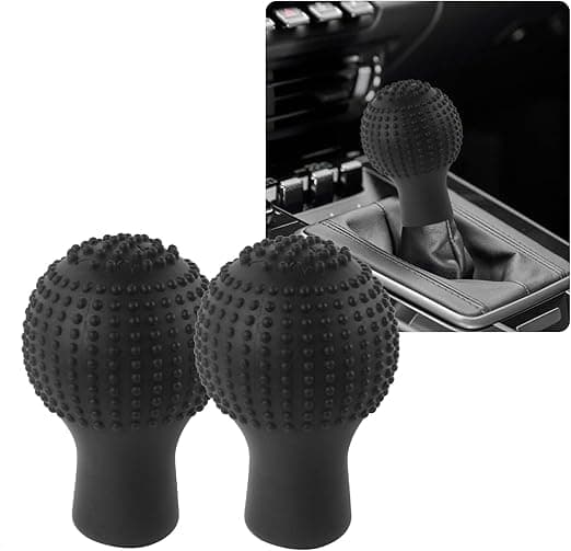 Car Gear Shift Cover Silicone Anti-Slip with Massage Design Universal Interior Accessories for Car Truck with Manual Transmission (Black) sacar Steering wheel cover