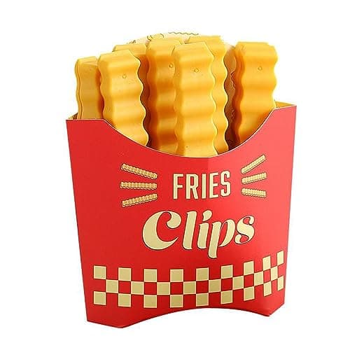 Portal HonFitat 12Pcs Set Creative French Fries Bag Sealer with Holder Fridge Magnet Bag Clips Food Seal Clip Keep Fresh Snack Sealing Clamp Kitchen