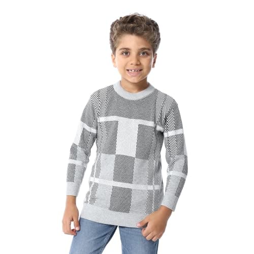 Andora boys Self Pattern Long Sleeves Pullover Sweater