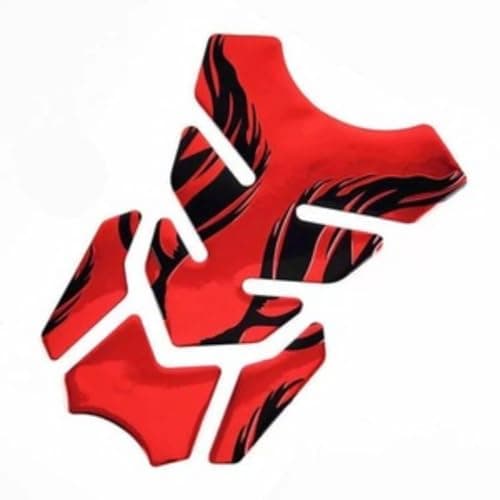SACAR Motorcycle Fuel Tank Protector Sticker 3D Racing Style Scratch Resistant 4 Pieces - Red * Black Sticker decal