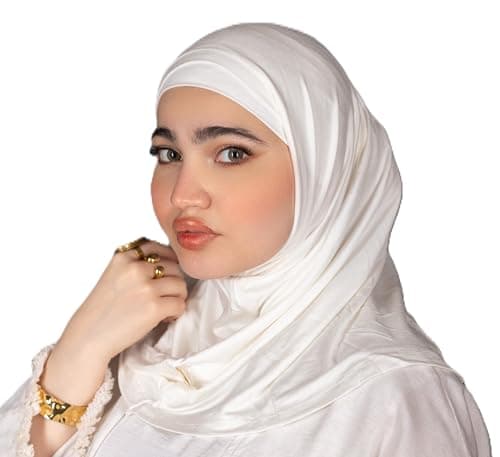 Mila Women’s Easy Wear Scarf – 2 Pieces – Cotton Lycra Hijab Bandana Undercap Underscarf Bonnet – Ideal Accessory – Women's Hijab – حجاب قطن قطعتين للنساء - تلبيسه كامله و بندانه Apparel head neck covering