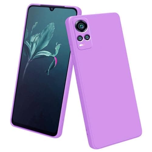 Silicone Case Anti-Shockproof With A Modern Streamlined Design, Camera Protection And Inner Lining, Compatible with Vivo V21E / V20 / Y73 (Purple) Cellular phone case