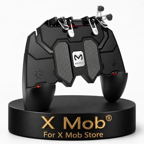 X Mob Mobile Game Controller Gamepad Compatible with Android & iOS, IR Connect, with L1R1 L2R2 6 Fingers for 4.7-6.5 Inch Phones Video game controller