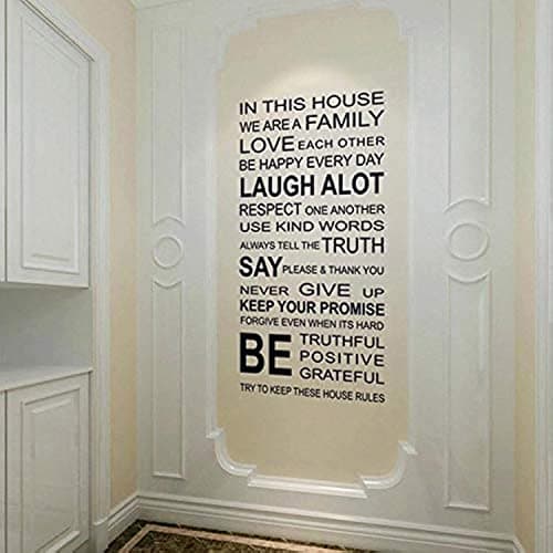 English Letters, We Are Family Home Rules Wall Stickers Sticker decal