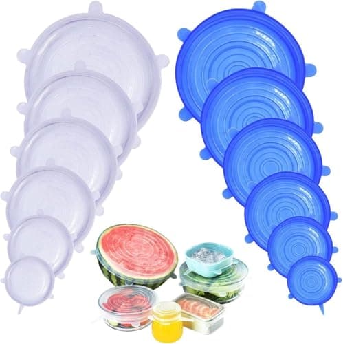 6-Piece Silicone Stretch Lids Set Reusable Flexible Food Covers Various Sizes Container lid