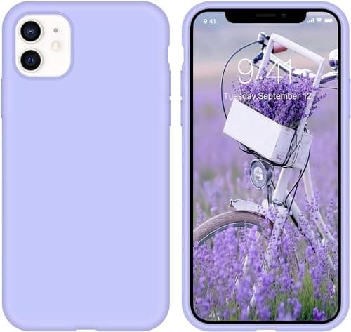 iPhone 11 Case iPhone 11 Phone Case Liquid Silicone Gel Rubber Cover Slim Soft Anti-Scratch Microfiber Lining Full Body Shockproof Protective Durable Phone Case for iPhone 11 6.1", Purple Cellular phone case