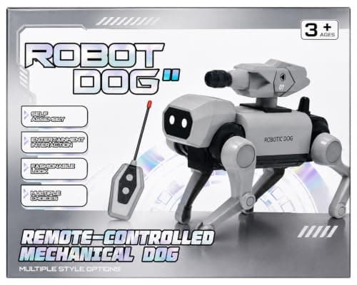 Remote Control Mechanical Robot Dog DIY Assembly Toy with Controller, Interactive Robotic Dog, Ages 3+ Toy figure