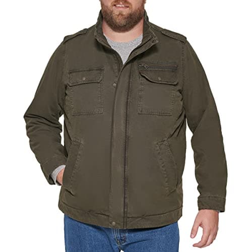 Levi's Men's Washed Cotton Two Pocket Military Jacket (Standard and Big & Tall) Coat