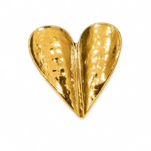 Heart Brooch Pin, Polished Gold Finish, Heart-Shaped, Minimalist Style Apparel pin