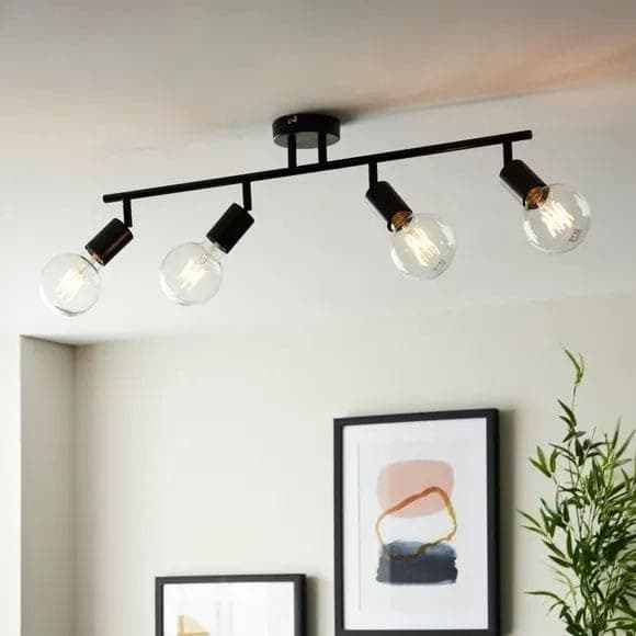 Generic Pendant Light 4 Bulb Without Bulbs 30 * 80 * 30 cm Black Light fixture