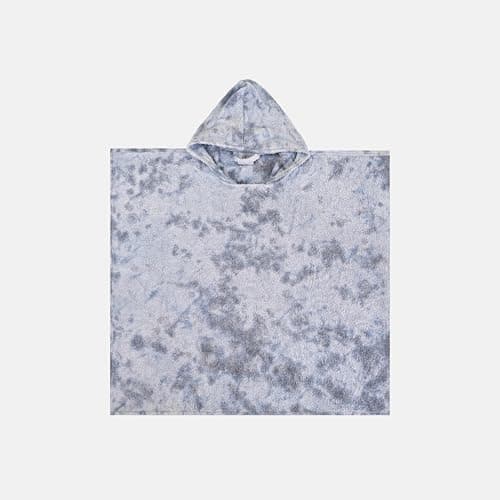 Printex.EG Kids Hooded Poncho Towel - Vibrant Tie-Dye Design - Soft & Absorbent Cotton Changing Robe for Beach, Pool, and Bath - Ideal for Boys & Girls. (TD Grey)