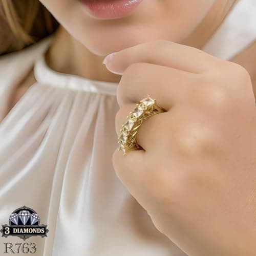 3 Diamonds 3370159539275 Wedding Ring for Women - Gold Plated Fashion Ring