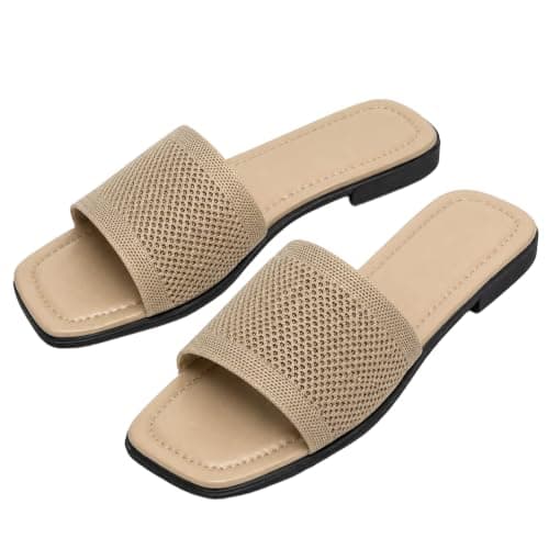 ROMBA SPORT Women's Wide Mesh Strap Flat Slippers, Thin And Light Soles, Casual Summer Size 37-41 Sandal