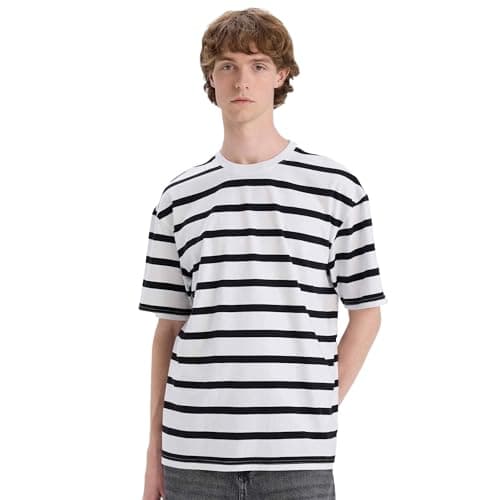 DeFacto Mens Young Box Fit Crew Neck Short Sleeve Knitted T-Shirt T-Shirt (pack of 1)