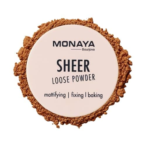 Monaya LP001 Sheer Loose Powder – 6 Colors, Lightweight Setting Powder, Oil Control, Smooth Matte Finish, Long-Lasting & Flawless Look for All Skin Types, 12g Each (LP105#, 12g)