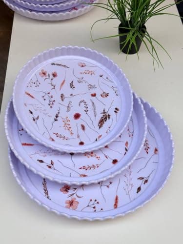 Generic Melamine Serving Tray Set of 3, Floral Print, .soh