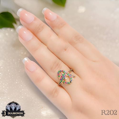3 Diamonds 3370159539225 Dolphin Wedding Ring For Women Gold Plated