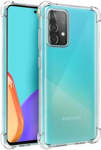 for Galaxy A52 5G Case,Galaxy A52S 5G Case Clear Transparent Reinforced Corners TPU Shock-Absorption Flexible Cell Phone Cover for Samsung Galaxy A52 5G(Clear)