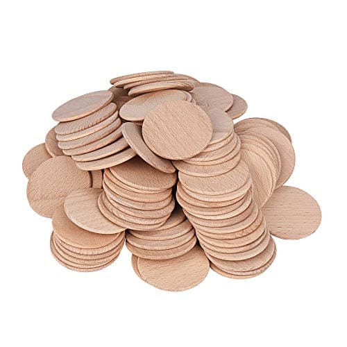 100pcs Natural Wood Slices Unfinished Round Discs Wooden Circles Ready to Be Painted and Decorated (30mm/1.18inch) Craft wood