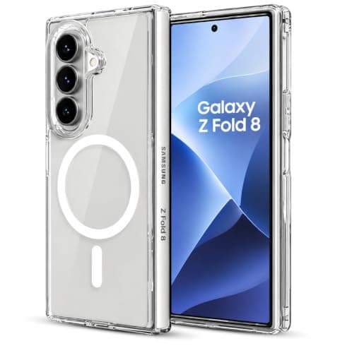 Clear Protective Case for Samsung Galaxy Z Fold 8 – Slim Transparent Cover with Magnetic Ring, Shockproof Phone Case Cellular phone case