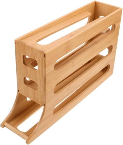 Bamboo Egg Organizer for Up to 30 Eggs – Practical Egg Storage Holder for Kitchen Organization and Tidying | Large