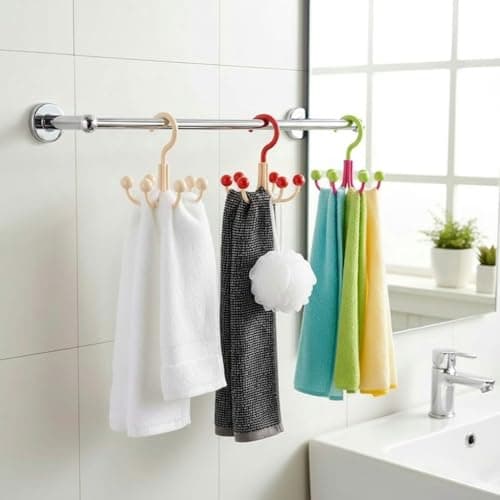 360 Degree Rotating Plastic Hanger with 6 Hooks for Scarves Lingerie and Accessories Heavy Duty Closet Organizer to Maximize Space and Keep Wardrobe Neat