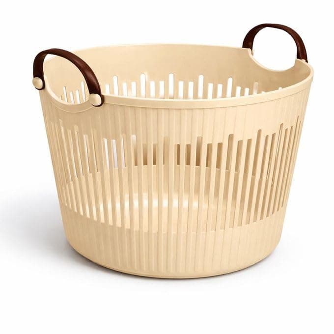 Durable Plastic Laundry Basket Medium Sized Clothes Organizer with Comfortable Handles Grey Portable Storage Bin for Bathroom or Bedroom 30x40x40cm Laundry hamper