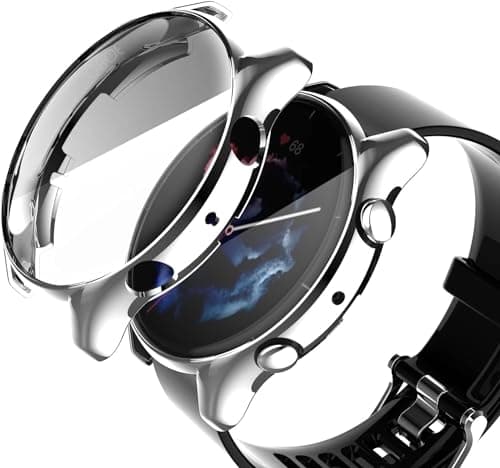 Screen Protector Case Compatible with Amazfit GTR 3/GTR 3 Pro Watch Soft TPU Shockproof Cover Thin Bumper Shell Protector (Silver) Cellular phone case